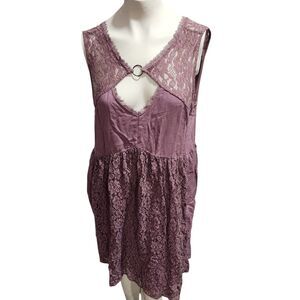 Oddi allover lace dusty rose lilac cutouts romantic fairy witchy dress Wmns SZ M